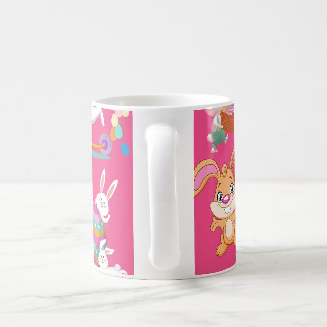 Mug Joyeux Pâques, Amusants Souhaits De Lapin Et Oeufs (Poignée)