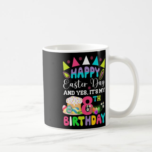 Mug Joyeux Pâques C'est mon 8e anniversaire oeufs de l (Droite)