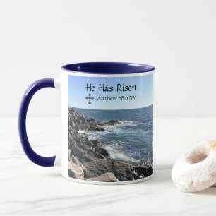 Mug Joyeux Pâques Christ a ressuscité Bleu Océan Photo