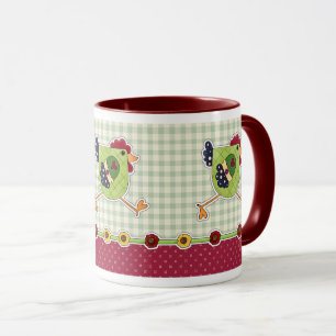 Mug Joyeux Pâques. Roosters Country Rustic Design Cade