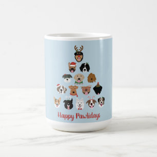Mug Joyeux Pawlidays Chien arbre de Noël