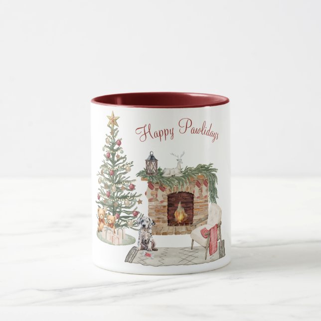 Mug Joyeux Pawlidays Chien Design - Dalmatie (Centre)