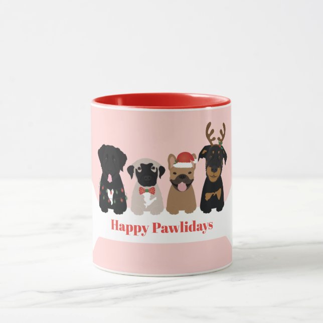 Mug Joyeux Pawlidays Chiens de Noël (Centre)