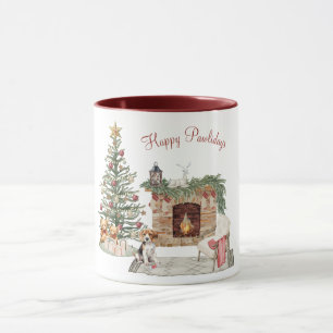 Mug Joyeux Pawlidays Design de Chien - Beagle