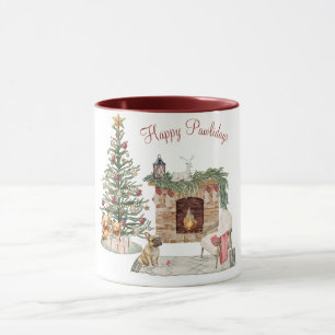 Mug Joyeux Pawlidays Design de Chien - Bouledogue Fran