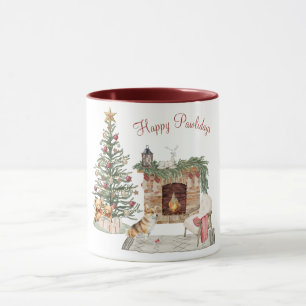 Mug Joyeux Pawlidays Noël Chien - Corgi