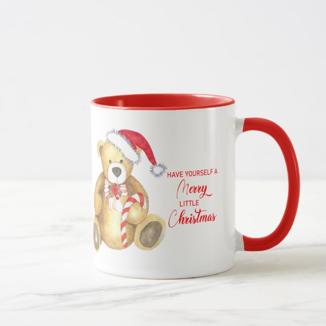 Mug Joyeux petit ours de Noël personnalisé (Droite)