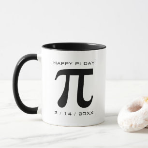 Mug Joyeux Pi Day noir et blanc