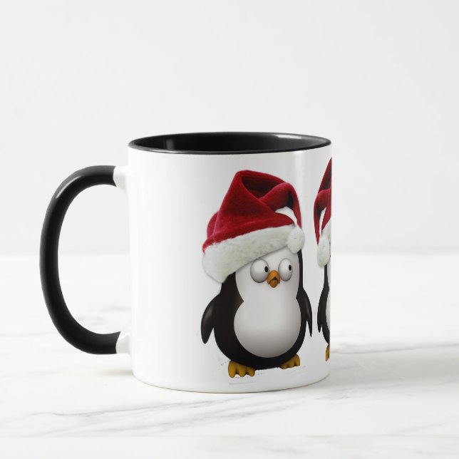 Mug Joyeux pingouins, Père Noël-casquette (Gauche)