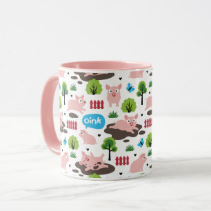 Mug Joyeux Porcelets Dans La Boue