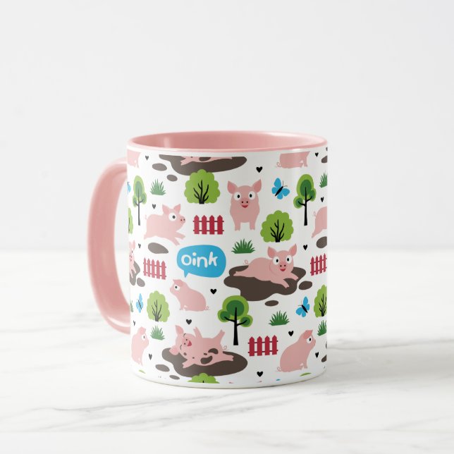 Mug Joyeux Porcelets Dans La Boue (Devant gauche)