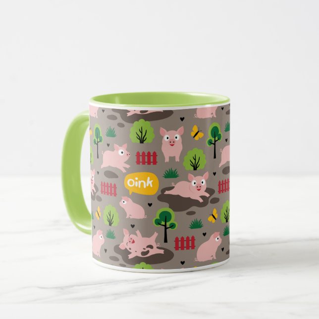 Mug Joyeux Porcelets Dans La Boue (Devant gauche)