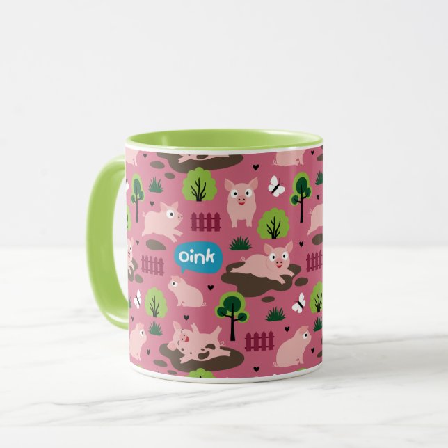 Mug Joyeux Porcelets Dans La Boue (Devant gauche)