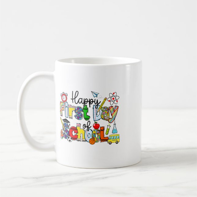 Mug Joyeux premier jour d'école aux enseignants et aux (Gauche)