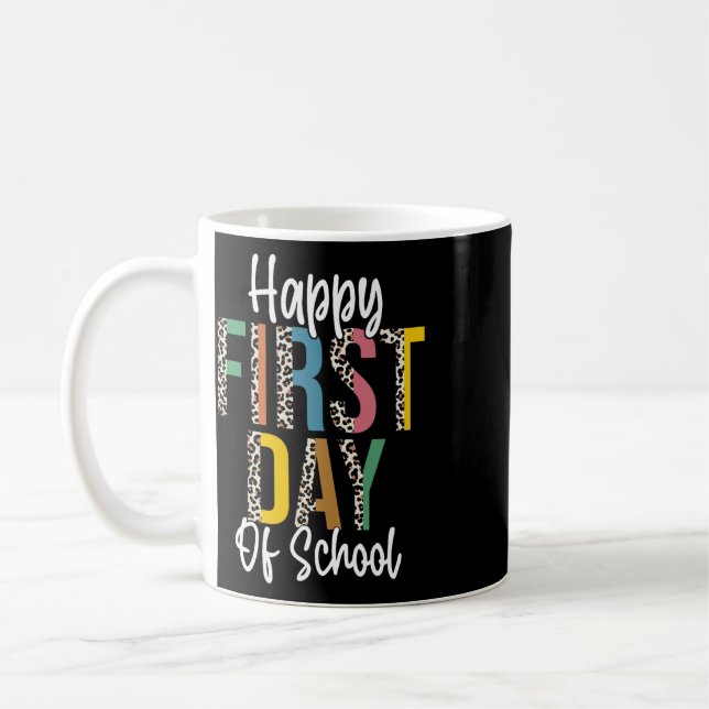 Mug Joyeux premier jour d'école léopard Ck rentrée sco (Gauche)