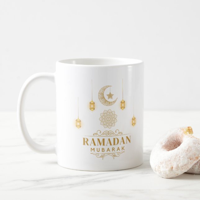 Mug Joyeux Ramadan Kareem Et Aïd Moubarak 2023 Fête (Avec donut)