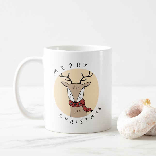 Mug Joyeux rennes de Noël avec Écharpe (Avec donut)