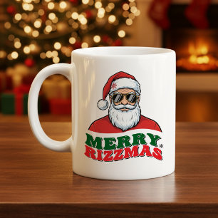 Mug Joyeux Rizzmas Rétro Père Noël Drôle de Noël