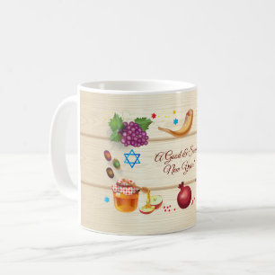 Mug Joyeux Rosh Hashanah Jour de l'an Honey & Apple