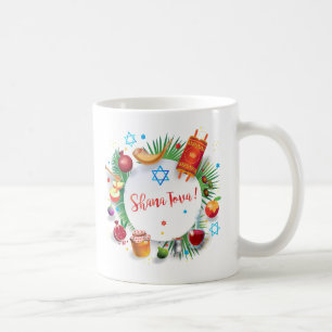 Mug Joyeux Rosh Hashanah Juif Nouvel An Miel & Pomme