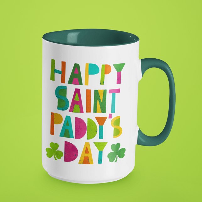 Mug Joyeux Saint Paddy's Day brillant et moderne (Créateur téléchargé)