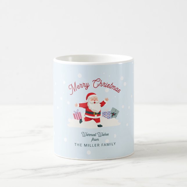 Mug Joyeux Santa, Noël bleu clair (Centre)