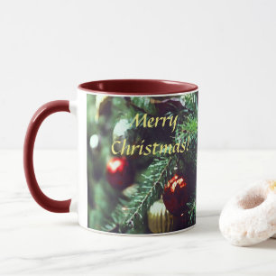 Mug Joyeux sapin de Noël à la peinture rouge