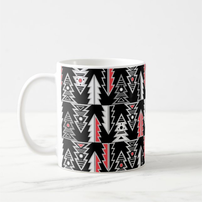 Mug Joyeux sapin de Noël abstrait géométrique moderne  (Gauche)