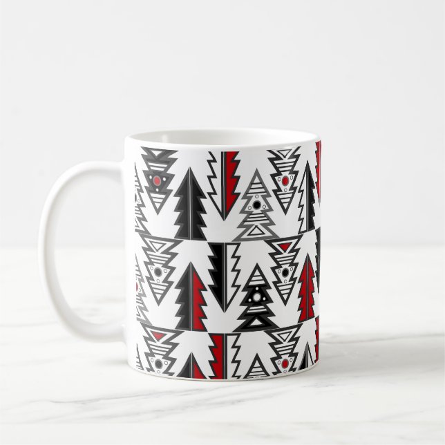 Mug Joyeux sapin de Noël abstrait géométrique moderne  (Gauche)