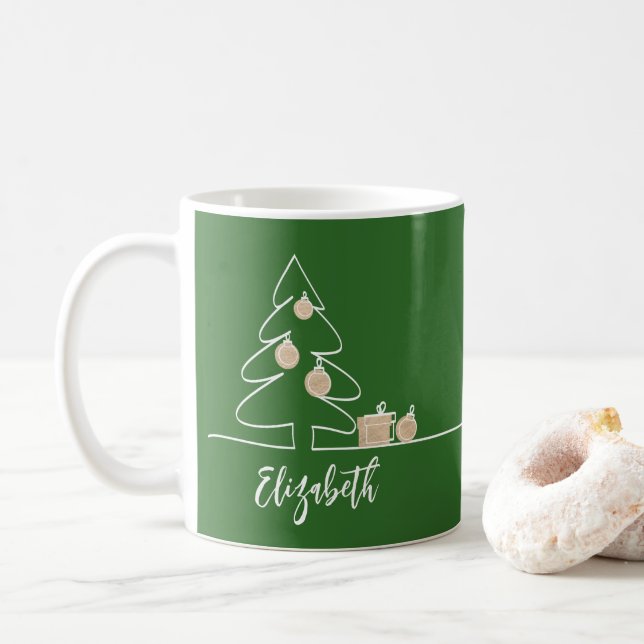 Mug Joyeux sapin de Noël vert (Avec donut)