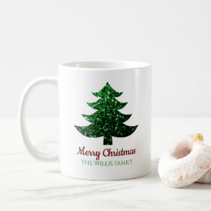 Mug Joyeux sapin vert de Noël Parkly Nom de famille