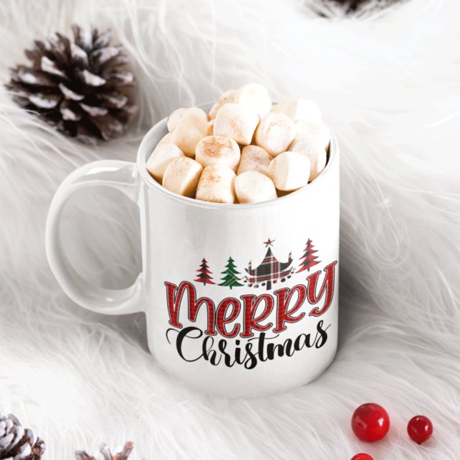 Mug Joyeux sapins de Noël personnalisés (Créateur téléchargé)