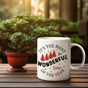 Mug Joyeux sapins rouges de Noël