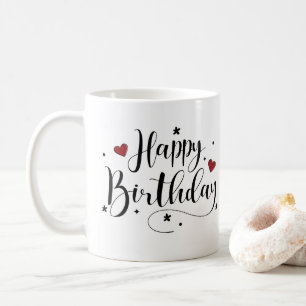 Mug Joyeux Script d'anniversaire Nom personnalisé Café