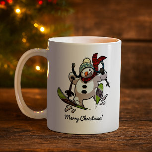 Mug Joyeux Ski Snowman Wooly Casquette Cartoon de Noël
