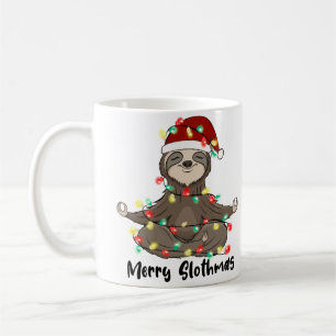 Mug Joyeux Slothmas Yoga Sloth Méditant Noël