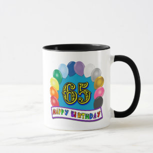 Mug Joyeux soixante-cinquième anniversaire avec des