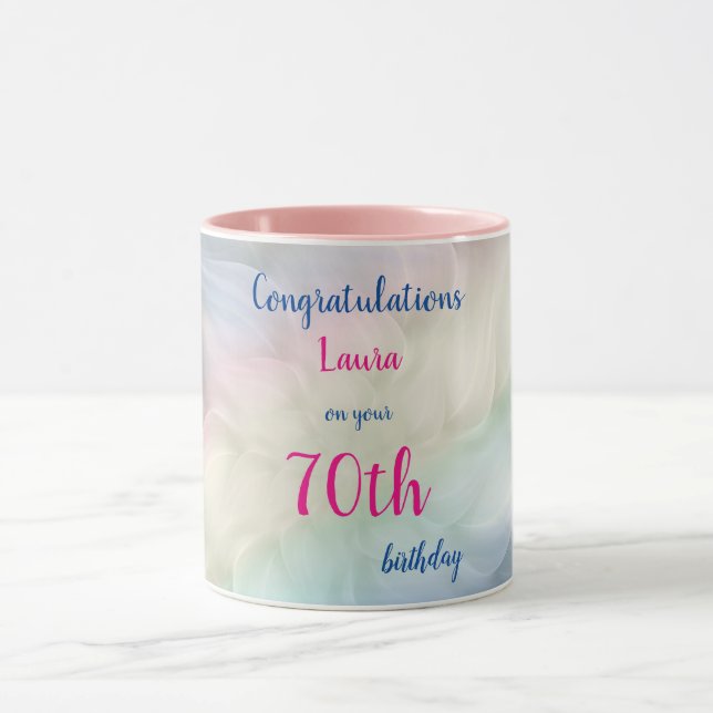 Mug Joyeux soixante-dixième anniversaire (Centre)