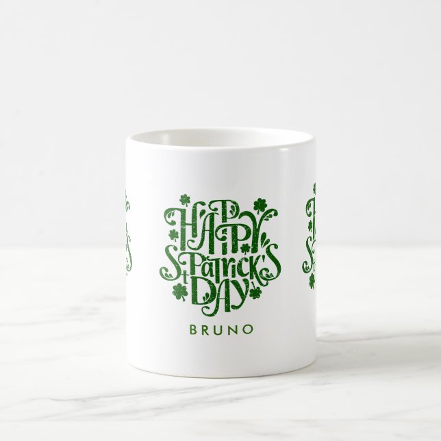 Mug Joyeux St Patrick's Day Retro Typographie Design (Centre)