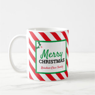 Mug Joyeux Sucre de canne de Noël et ton nom