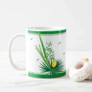 Mug Joyeux Sukkot Lulav et Motif d'aquarelle Etrog