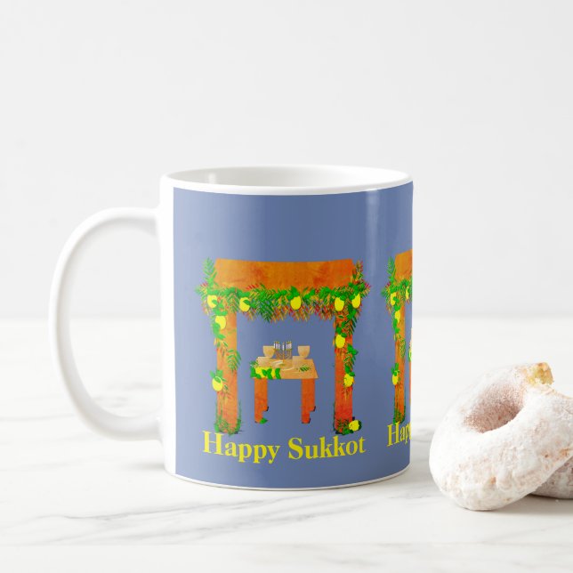 Mug Joyeux Sukkot, Personnalisé (Avec donut)