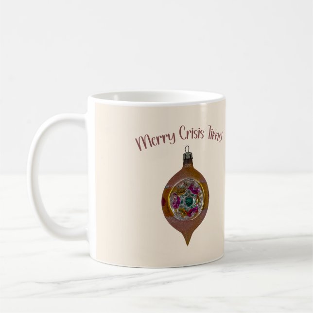 Mug Joyeux Temps de Crise – Noël Moderne Vintage (Gauche)