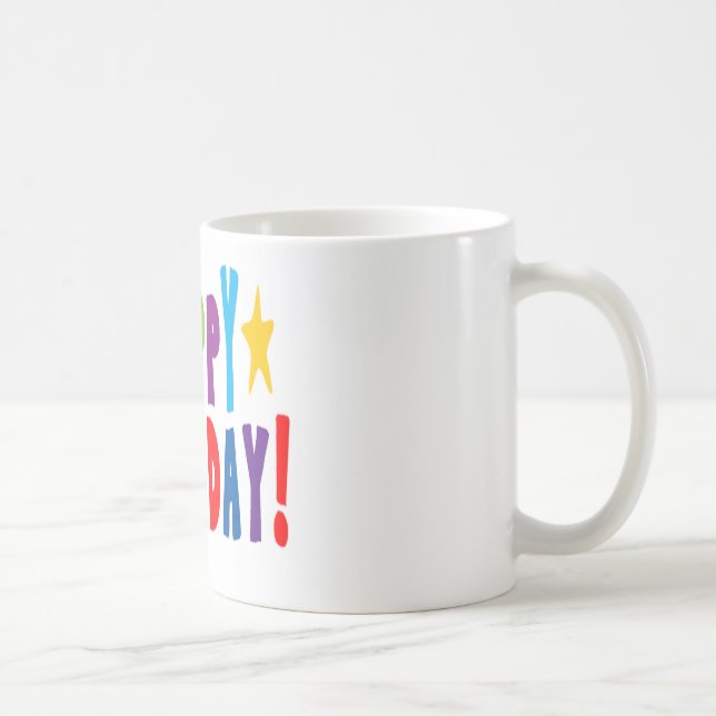 Mug Joyeux texte d'anniversaire coloré (Droite)