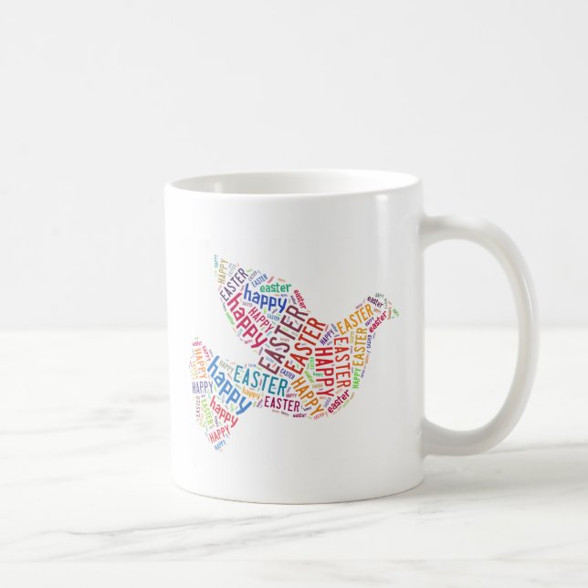 Mug Joyeux texte de voeux de la colombe de Pâques (Droite)