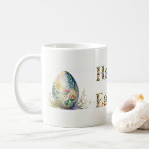 Mug Joyeux texte décoratif de Pâques Oeuf de Pâques