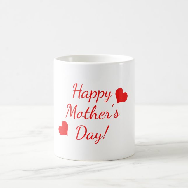 Mug Joyeux texte rouge de la Fête des Mères avec deux  (Centre)