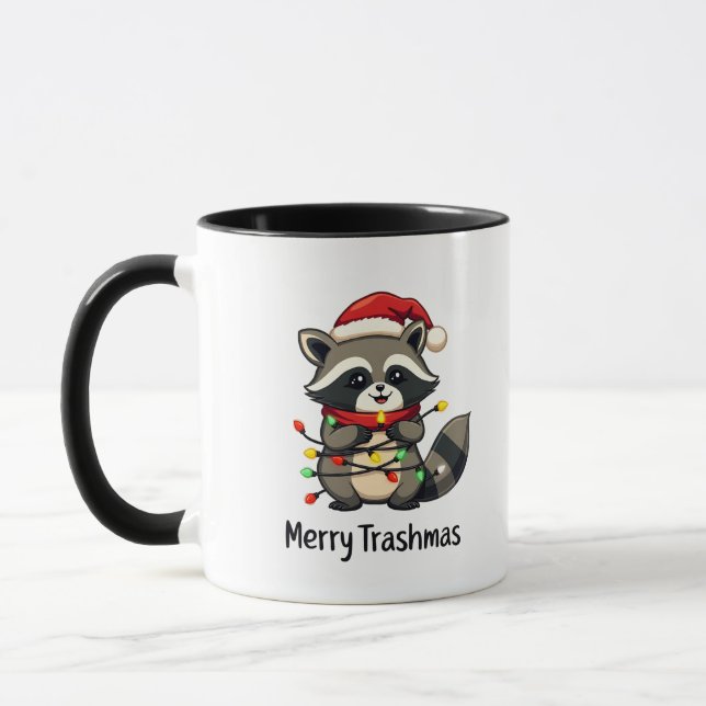 Mug Joyeux Trashmas Funny Raccoon Noël (Gauche)