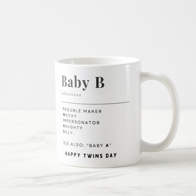 Mug Joyeux Twins Day Baby A et Baby B (Droite)
