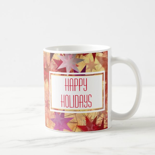 Mug JOYEUX VACANCES Abstraites Étoiles Personnalisées (Droite)